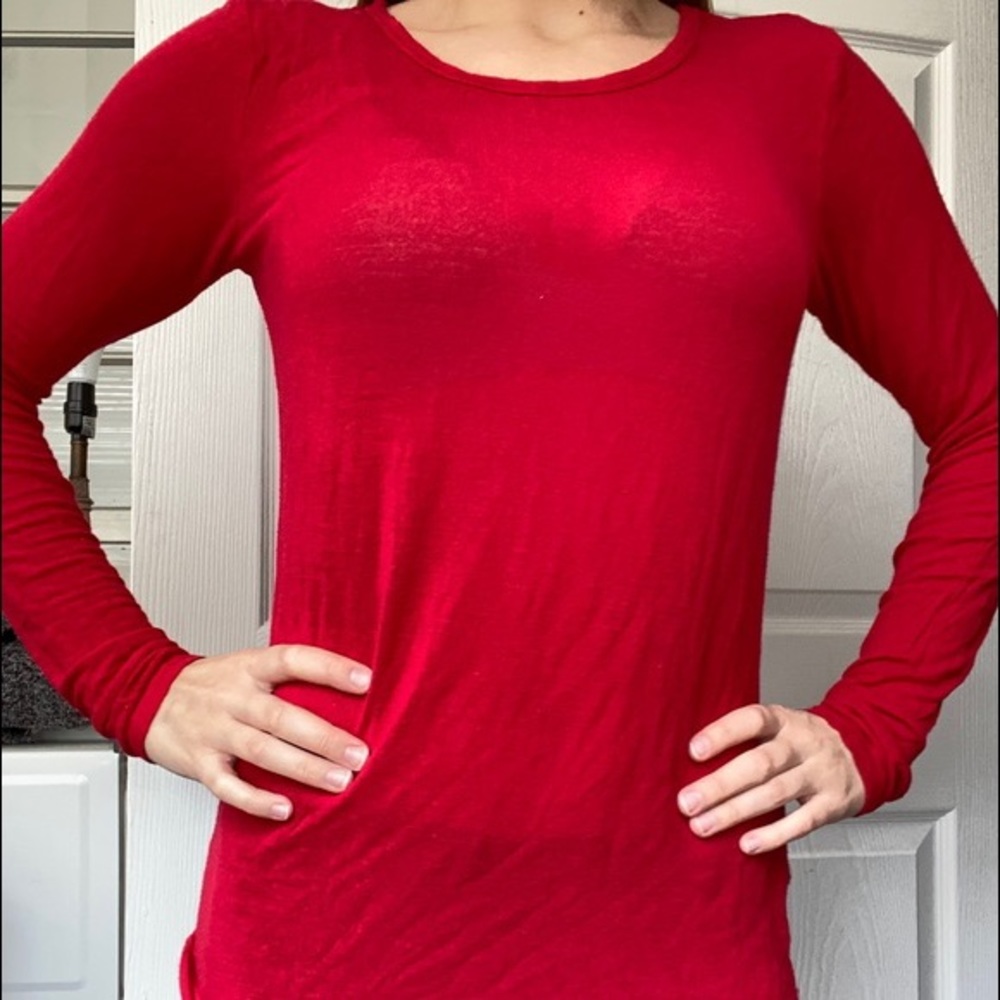Red long sleeve t-shirt